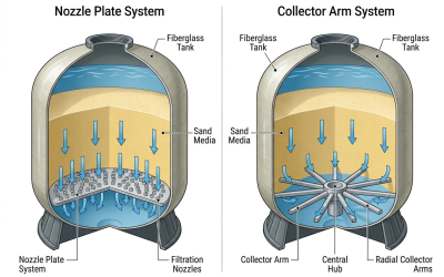 مقایسه سیستم فیلتراسیون Nozzle Plate و Collector Arm در فیلترهای فایبرگلاس